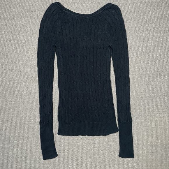 American Eagle Sweater Womens XS Cable Knit Preppy Twee Y2K Bella Swan - Picture 6 of 9